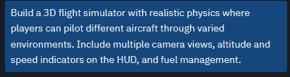 flight simulator prompt